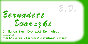 bernadett dvorszki business card